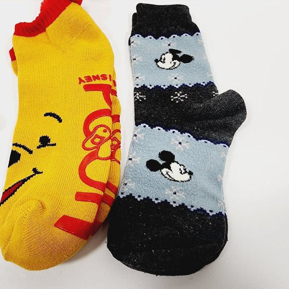 Disney Socks‎ - Mickey Mouse and Winnie the Pooh with Pom Poms - 3 Pair - Ladies - Picture 4 of 9